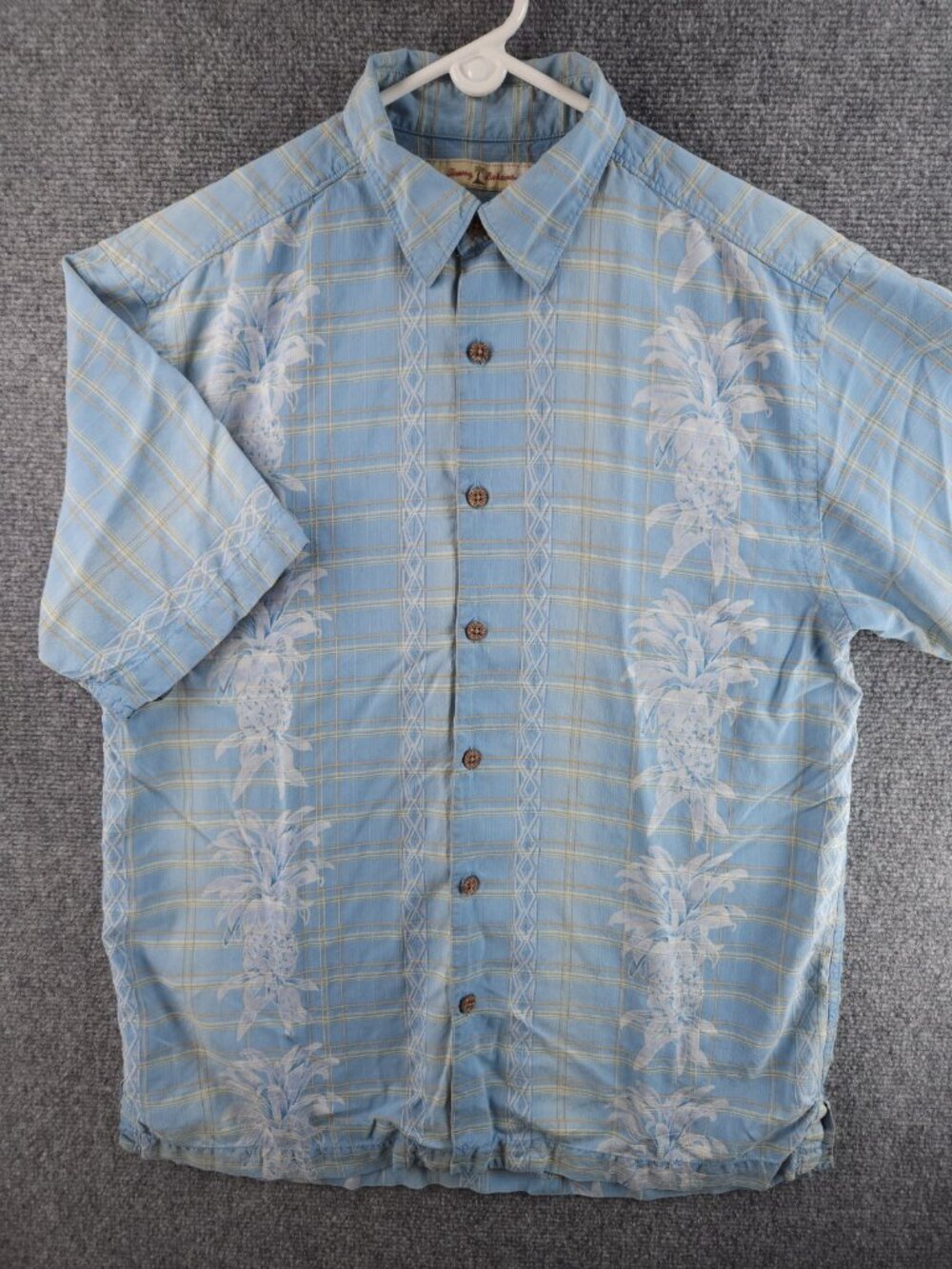 Tommy Bahama Graphic Print Floral Loop Short Sleeve Blue Silk Small Camp Men